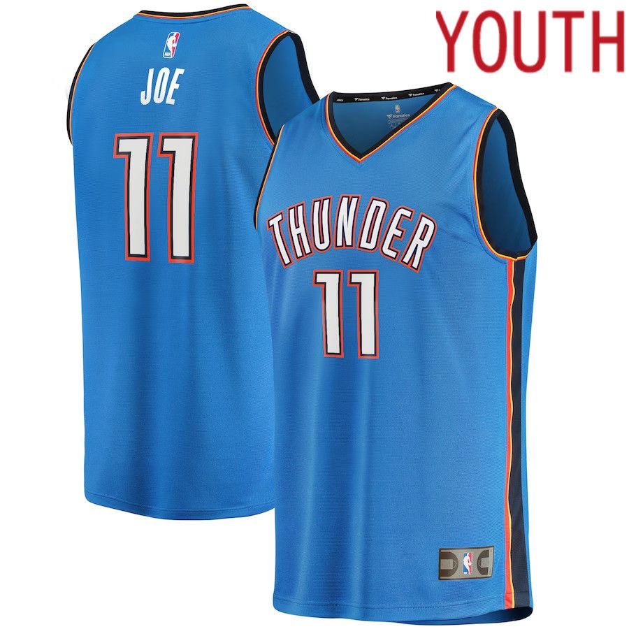 Youth Oklahoma City Thunder #11 Isaiah Joe Fanatics Branded Blue Fast Break Player NBA Jersey